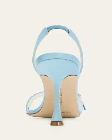 Manolo Blahnik 90mm Zutosan Satin Embellished Buckle Slingback Sandals | Thumbnail 5 Manolo Blahnik 90mm Zutosan Satin Embellished Buckle Slingback Sandals | Thumbnail 5