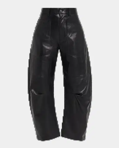 Nili Lotan Shon Leather Barrel-Leg Ankle Pants | Thumbnail 2 Nili Lotan Shon Leather Barrel-Leg Ankle Pants | Thumbnail 2