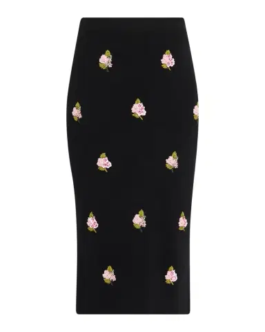 Carolina Herrera Floral Embroidered Midi Pencil Skirt | Thumbnail 1 Carolina Herrera Floral Embroidered Midi Pencil Skirt | Thumbnail 1