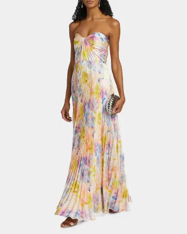 As It May Naomi Abstract Print Satin Strapless Gown | Thumbnail 2 As It May Naomi Abstract Print Satin Strapless Gown | Thumbnail 2