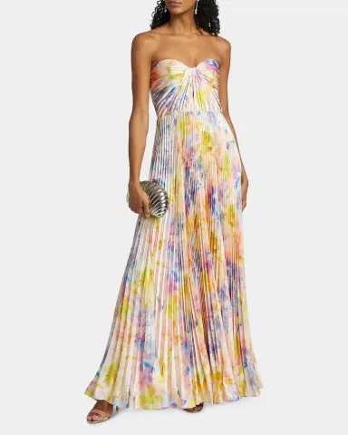 As It May Naomi Abstract Print Satin Strapless Gown | Thumbnail 4 As It May Naomi Abstract Print Satin Strapless Gown | Thumbnail 4