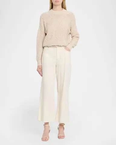 Autumn Cashmere Ribbed and Boucle Knit Diamond Sweater | Thumbnail 2 Autumn Cashmere Ribbed and Boucle Knit Diamond Sweater | Thumbnail 2