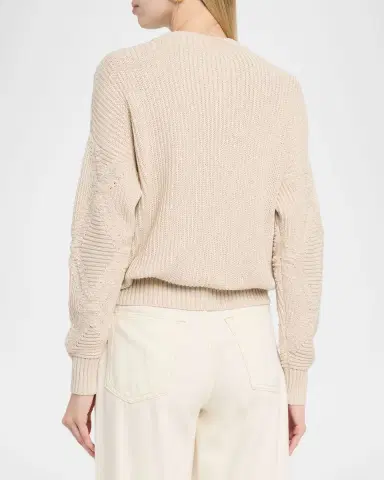 Autumn Cashmere Ribbed and Boucle Knit Diamond Sweater | Thumbnail 3 Autumn Cashmere Ribbed and Boucle Knit Diamond Sweater | Thumbnail 3