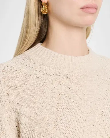 Autumn Cashmere Ribbed and Boucle Knit Diamond Sweater | Thumbnail 5 Autumn Cashmere Ribbed and Boucle Knit Diamond Sweater | Thumbnail 5