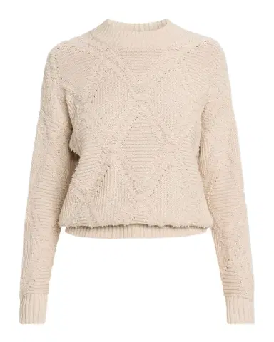Autumn Cashmere Ribbed and Boucle Knit Diamond Sweater | Thumbnail 1 Autumn Cashmere Ribbed and Boucle Knit Diamond Sweater | Thumbnail 1