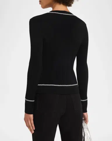 Autumn Cashmere Slim-Fit Rib Knit Cardigan | Thumbnail 3 Autumn Cashmere Slim-Fit Rib Knit Cardigan | Thumbnail 3