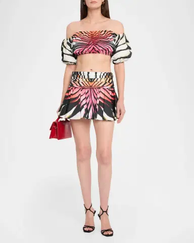 Roberto Cavalli Ray Of Paradise Print Flared Mini Skirt | Thumbnail 2 Roberto Cavalli Ray Of Paradise Print Flared Mini Skirt | Thumbnail 2