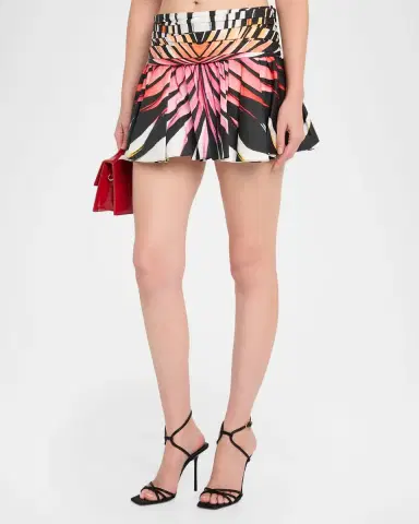 Roberto Cavalli Ray Of Paradise Print Flared Mini Skirt | Thumbnail 4 Roberto Cavalli Ray Of Paradise Print Flared Mini Skirt | Thumbnail 4