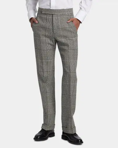 Tom Ford Men's Master Prince of Wales Wool Trousers | Thumbnail 3 Tom Ford Men's Master Prince of Wales Wool Trousers | Thumbnail 3