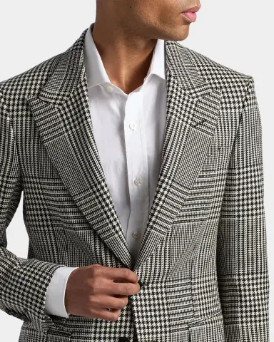 Tom Ford Men's Master Prince of Wales Wool Jacket | Thumbnail 4 Tom Ford Men's Master Prince of Wales Wool Jacket | Thumbnail 4