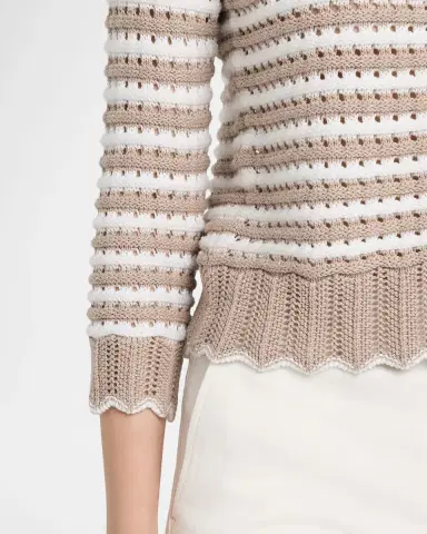 Autumn Cashmere Striped Pointelle-Knit Cotton Cardigan | Thumbnail 5 Autumn Cashmere Striped Pointelle-Knit Cotton Cardigan | Thumbnail 5