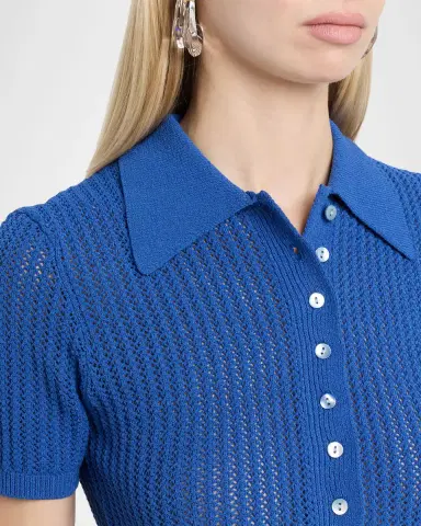 Autumn Cashmere Button-Front Pointelle Knit Sweater | Thumbnail 5 Autumn Cashmere Button-Front Pointelle Knit Sweater | Thumbnail 5