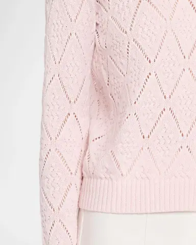 Autumn Cashmere Crewneck Diamond Stitch Cotton Sweater | Thumbnail 5 Autumn Cashmere Crewneck Diamond Stitch Cotton Sweater | Thumbnail 5