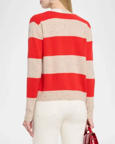 Autumn Cashmere Striped Cashmere Rugby Polo Cardigan | Thumbnail 3 Autumn Cashmere Striped Cashmere Rugby Polo Cardigan | Thumbnail 3