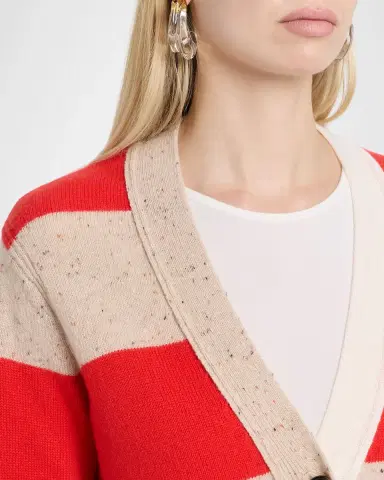 Autumn Cashmere Striped Cashmere Rugby Polo Cardigan | Thumbnail 5 Autumn Cashmere Striped Cashmere Rugby Polo Cardigan | Thumbnail 5