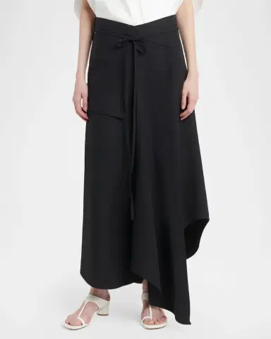 Bottega Veneta Asymmetric Cotton Toile Maxi Skirt | Thumbnail 4 Bottega Veneta Asymmetric Cotton Toile Maxi Skirt | Thumbnail 4