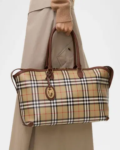 Burberry Medium Check Zip Tote Bag | Thumbnail 4 Burberry Medium Check Zip Tote Bag | Thumbnail 4