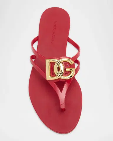 Dolce & Gabbana DG Jelly Flat Thong Sandals | Thumbnail 4 Dolce & Gabbana DG Jelly Flat Thong Sandals | Thumbnail 4