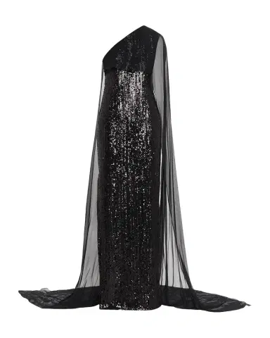 Pamella Roland Mixed Sized Sequin Column Gown with Cape | Thumbnail 1 Pamella Roland Mixed Sized Sequin Column Gown with Cape | Thumbnail 1