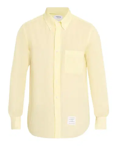 Thom Browne Men 's Linen Garment Dyed Button-Down Shirt | Thumbnail 1 Thom Browne Men 's Linen Garment Dyed Button-Down Shirt | Thumbnail 1