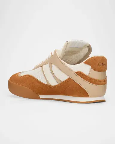 Chloe Kick Mixed Leather Retro Low-Top Sneakers | Thumbnail 4 Chloe Kick Mixed Leather Retro Low-Top Sneakers | Thumbnail 4