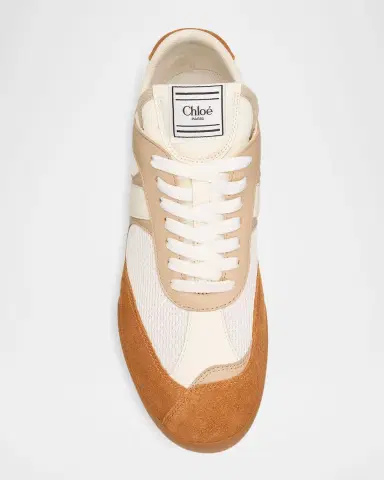 Chloe Kick Mixed Leather Retro Low-Top Sneakers | Thumbnail 6 Chloe Kick Mixed Leather Retro Low-Top Sneakers | Thumbnail 6
