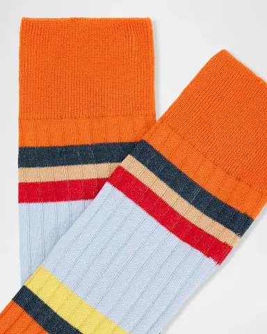Paul Smith Men 's Multi-Stripe Ribbed Mid-Calf Socks | Thumbnail 2 Paul Smith Men 's Multi-Stripe Ribbed Mid-Calf Socks | Thumbnail 2