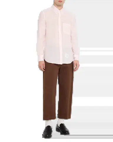 Thom Browne Men's Linen Garment Dyed Button-Down Shirt | Thumbnail 6 Thom Browne Men's Linen Garment Dyed Button-Down Shirt | Thumbnail 6