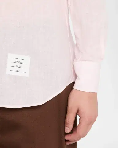 Thom Browne Men's Linen Garment Dyed Button-Down Shirt | Thumbnail 8 Thom Browne Men's Linen Garment Dyed Button-Down Shirt | Thumbnail 8