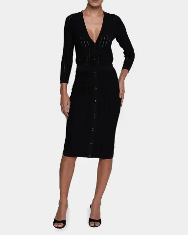 L'Agence Melania Pointelle Knit Midi Skirt | Thumbnail 2 L'Agence Melania Pointelle Knit Midi Skirt | Thumbnail 2