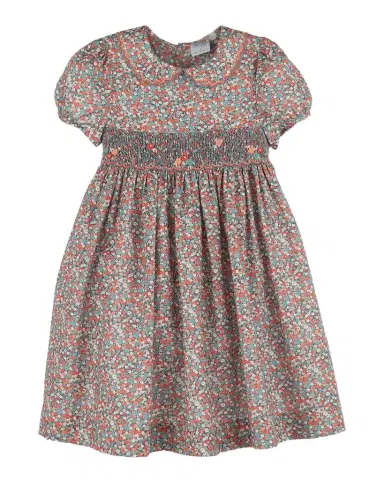 Luli & Me Girl 's Floral Cotton Smocked Dress, Size 2T-6 | Thumbnail 1 Luli & Me Girl 's Floral Cotton Smocked Dress, Size 2T-6 | Thumbnail 1