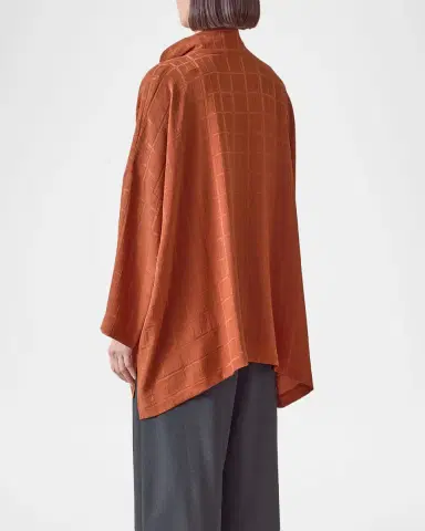 Eskandar Jacquard Silk Satin Shirt | Thumbnail 3 Eskandar Jacquard Silk Satin Shirt | Thumbnail 3