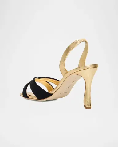 Manolo Blahnik 90mm Callydra Mixed Leather Slingback Sandals | Thumbnail 2 Manolo Blahnik 90mm Callydra Mixed Leather Slingback Sandals | Thumbnail 2