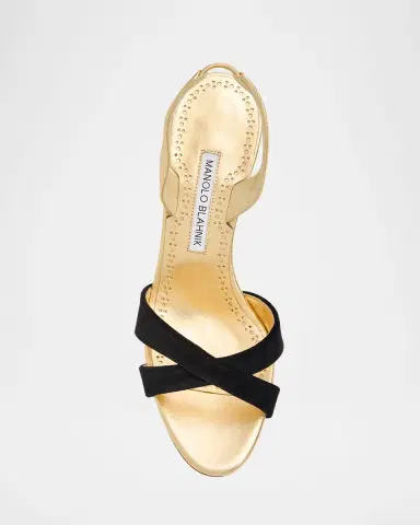 Manolo Blahnik 90mm Callydra Mixed Leather Slingback Sandals | Thumbnail 3 Manolo Blahnik 90mm Callydra Mixed Leather Slingback Sandals | Thumbnail 3