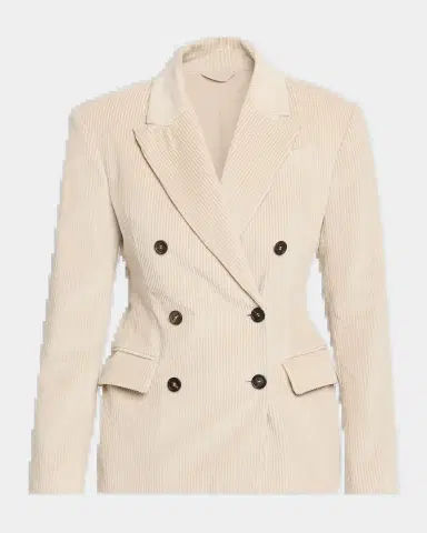 Brunello Cucinelli Cotton Corduroy Double-Breasted Jacket | Thumbnail 2 Brunello Cucinelli Cotton Corduroy Double-Breasted Jacket | Thumbnail 2