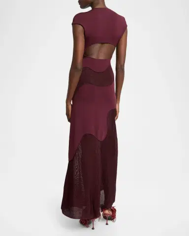 Proenza Schouler Maissa Cap-Sleeve Abstract Paneled Maxi Dress | Thumbnail 3 Proenza Schouler Maissa Cap-Sleeve Abstract Paneled Maxi Dress | Thumbnail 3