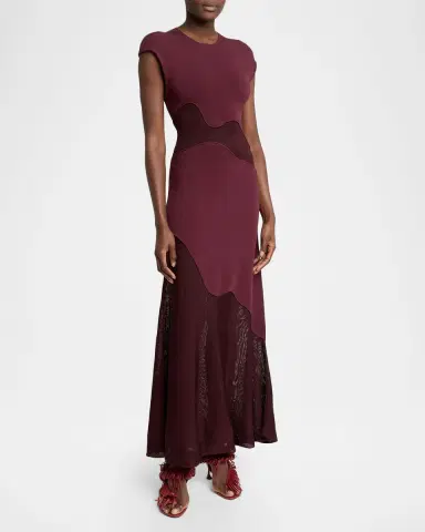 Proenza Schouler Maissa Cap-Sleeve Abstract Paneled Maxi Dress | Thumbnail 4 Proenza Schouler Maissa Cap-Sleeve Abstract Paneled Maxi Dress | Thumbnail 4