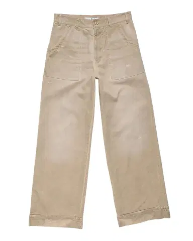 Acne Studios Men 's Stained Twill Wide-Leg Trousers | Thumbnail 1 Acne Studios Men 's Stained Twill Wide-Leg Trousers | Thumbnail 1