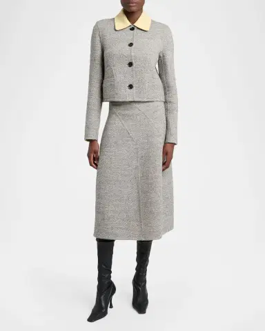 Proenza Schouler Gaelle Paneled Flare Midi Skirt | Thumbnail 2 Proenza Schouler Gaelle Paneled Flare Midi Skirt | Thumbnail 2