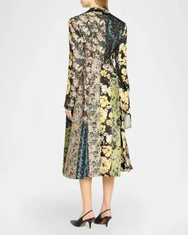 Jason Wu Collection Patchwork Floral Jacquard A-Line Long Jacket | Thumbnail 3 Jason Wu Collection Patchwork Floral Jacquard A-Line Long Jacket | Thumbnail 3