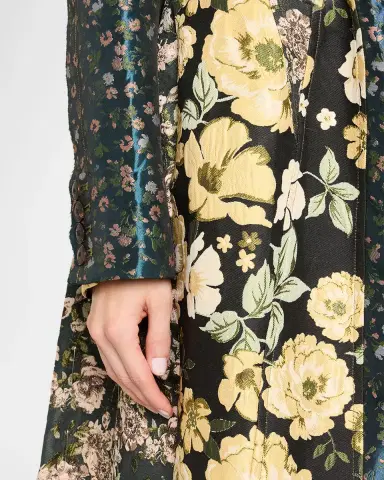Jason Wu Collection Patchwork Floral Jacquard A-Line Long Jacket | Thumbnail 5 Jason Wu Collection Patchwork Floral Jacquard A-Line Long Jacket | Thumbnail 5