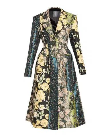 Jason Wu Collection Patchwork Floral Jacquard A-Line Long Jacket | Thumbnail 1 Jason Wu Collection Patchwork Floral Jacquard A-Line Long Jacket | Thumbnail 1