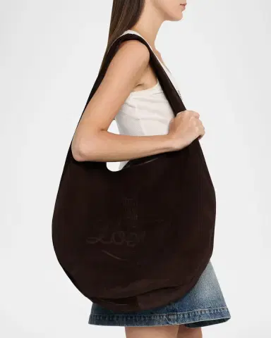 LOEWE Men 's Sway Hobo Bag in Suede Calfskin | Thumbnail 2 LOEWE Men 's Sway Hobo Bag in Suede Calfskin | Thumbnail 2