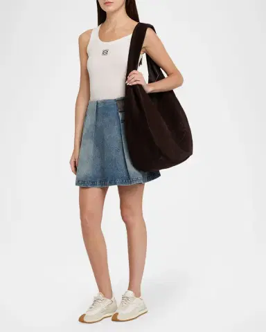 LOEWE Men 's Sway Hobo Bag in Suede Calfskin | Thumbnail 5 LOEWE Men 's Sway Hobo Bag in Suede Calfskin | Thumbnail 5