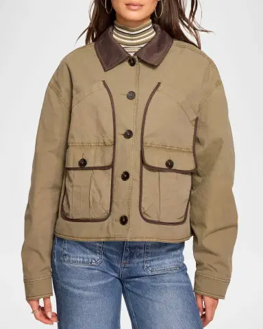 Ramy Brook Izzy Contrast-Trim Cotton Utility Jacket | Thumbnail 3 Ramy Brook Izzy Contrast-Trim Cotton Utility Jacket | Thumbnail 3