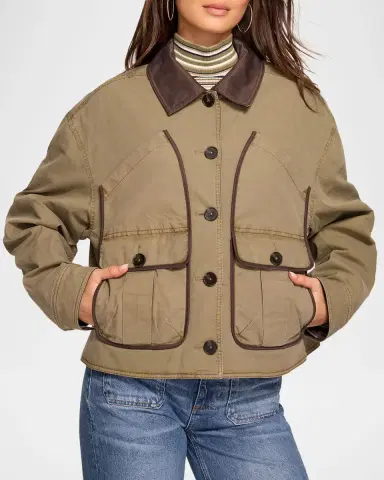 Ramy Brook Izzy Contrast-Trim Cotton Utility Jacket | Thumbnail 5 Ramy Brook Izzy Contrast-Trim Cotton Utility Jacket | Thumbnail 5
