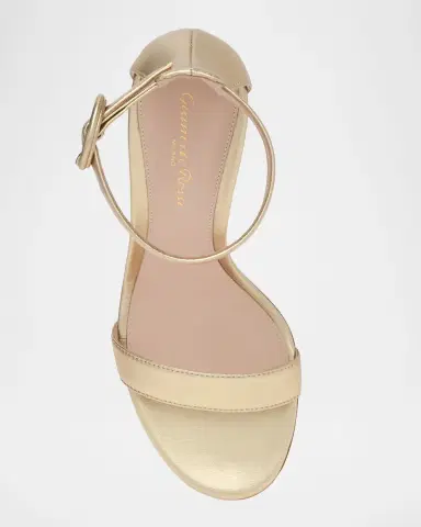 Gianvito Rossi Portofino 85MM Metallic Leather Sandals | Thumbnail 3 Gianvito Rossi Portofino 85MM Metallic Leather Sandals | Thumbnail 3