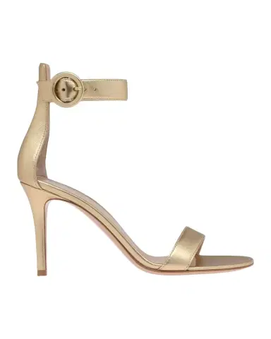 Gianvito Rossi Portofino 85MM Metallic Leather Sandals | Thumbnail 1 Gianvito Rossi Portofino 85MM Metallic Leather Sandals | Thumbnail 1