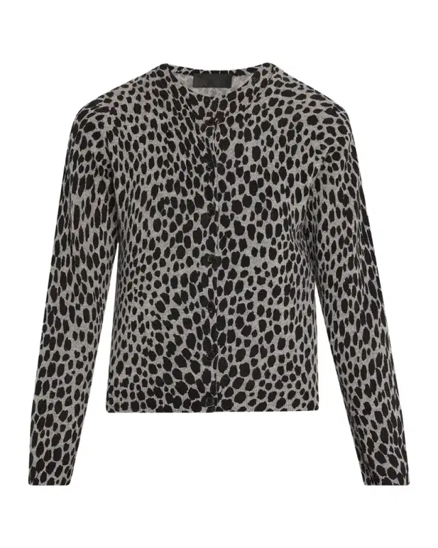 Keelah Cashmere Leopard-Spot Cardigan Keelah Cashmere Leopard-Spot Cardigan
