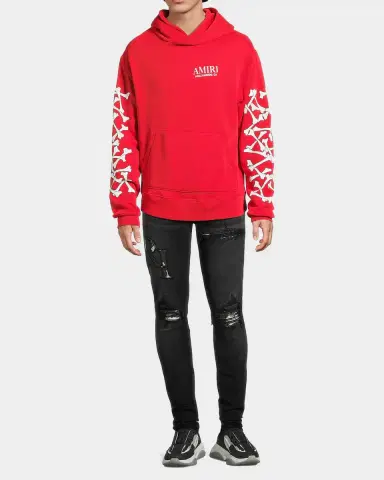 AMIRI Men's Stacked Bones Cotton Hoodie | Thumbnail 2 AMIRI Men's Stacked Bones Cotton Hoodie | Thumbnail 2